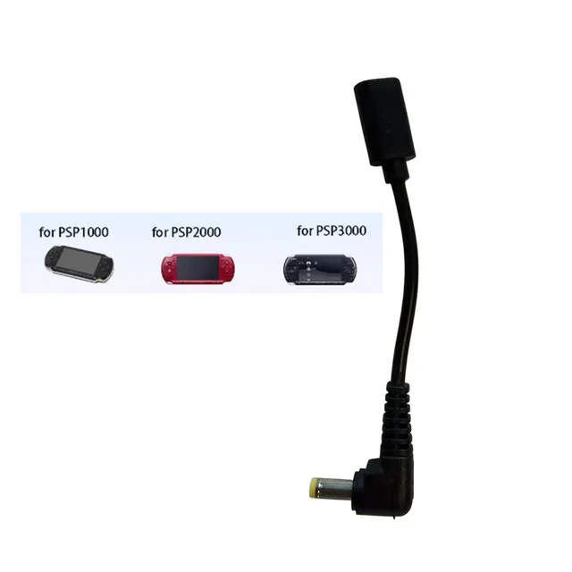 Type-C Charge Cable for PSP1000/PSP2000/PSP3000 Gaming Console-USB C Charging Cord with 90 Degree Angle Gaming Accessories