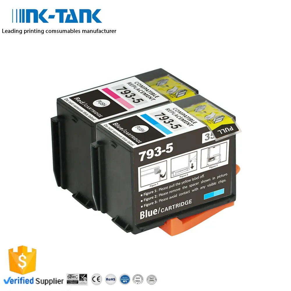 INK-TANK 793-5 Pitney Bowes DM100 DM200 DM150P700プリンター用のプレミアムカラー互換レッドブルーインクカートリッジ