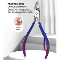 Ensemble professionnel de pédicure et de manucure en acier inoxydable, outils de soins personnels colorés dégradés, kit de coupe-ongles avec étui de voyage