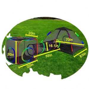 Parc de jeu 3-en-1 arc-en-ciel BSCI avec tunnel pour lapins, chats, furets et petits animaux – Enclos pour grands chats - Product Image 4