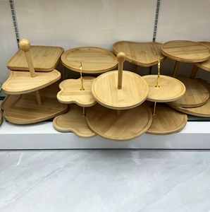 <span class=keywords><strong>Alzata</strong></span> per torte rotonda in bambù, riutilizzabile ed ecologica, per dessert, cupcake, snack, gioielli, decorazioni per la tavola di casa e feste, organizer - Product Image 3