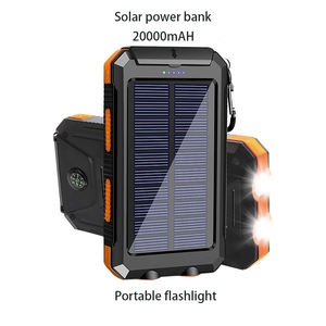Kit de Carcasa para Banco de Energía Solar DIY con Doble USB de 20000mAH, Luz LED, Brújula, Linterna Impermeable para Exteriores, Portátil - Product Image 1