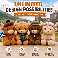 Peluche Mascotte Vache des Highlands OEM, Jouet en Peluche Doux de Haute Qualité, Merchandising de Marque, Logo Personnalisé, Conception de Personnage Animal en Peluche Sur Mesure