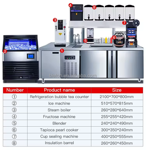 Nuevo refrigerador de tienda de té de la leche de acero inoxidable, equipo de barra de té de burbujas para mostrador de barra de jugos para tiendas y tiendas - Product Image 5