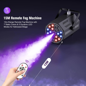 Machine à fumée professionnelle mini 500W pour effets de course hippique sur scène, idéale pour la décoration de fêtes d'Halloween, avec 18 LED colorées et télécommande - Product Image 2