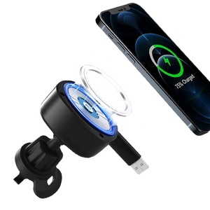 Nouveau support de charge magnétique sans fil pour voiture téléphone 15W chargeur sans fil avec <span class=keywords><strong>USB</strong></span> A Type <span class=keywords><strong>C</strong></span> 2in1 <span class=keywords><strong>c</strong></span>âble de charge rétractable - Product Image 1
