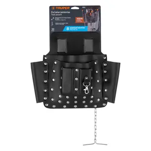 Truper borsa degli attrezzi in pelle con 8 scomparti elettricista stile per la conservazione degli attrezzi include Nylon e materiale in legno - Product Image 4