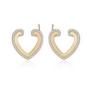 Pendientes Geométricos de Plata de Ley 925 con Circonita y Baño de Rodio Fino, Regalo de Moda para Mujer, para Compromiso, Boda o Aniversario - Product Image 1