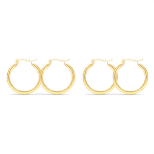 Orecchini a cerchio Angelina in acciaio inossidabile placcato oro per donna, gioielli alla moda per feste, stile trendy - Product Image 1