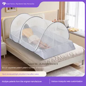 Moustiquaire portable pliable anti-moustiques, design nid d'abeille, installation facile, fermeture éclair latérale pour couettes et bébés - Product Image 3
