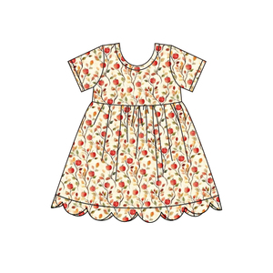 Robe d'été pour bébé fille GSD4157, imprimé fleurs, manches courtes, respirante, longueur genou, robe pour la rentrée scolaire des enfants - Product Image 2