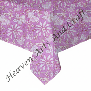 Nappe de table carrée traditionnelle en coton imprimé bloc à main pour événements de mariage fête à la maison et décoration intérieure - Product Image 1