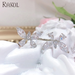 RAKOL RP2158 CZ Butterfly 2021 Real Gold Plated <b>Adjustable</b> <b>Ring</b> Jewelry - Product Image 6