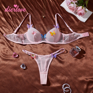 Dierlove Luxe Damesmode Sexy Bloemrijke Kant OEKOTEX Gecertificeerde Versterkte Beugel Lingerie Set ODM Bralette Ondergoed - Product Image 4