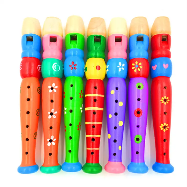 20cm bunte hölzerne Trompete Buglet Hooter Bugle Toy Musik instrument für Kinder Baby lernen Lernspiel zeug Kinder Musik