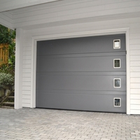 Porte de garage en PU de luxe pour villa ou appartement, motif lisse, isolée thermiquement, en acier, sécurisée, automatique