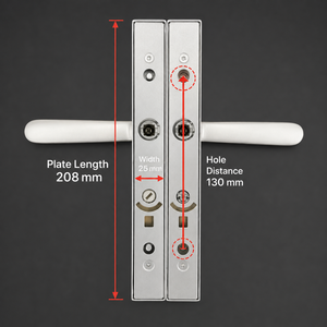 Reversible Door Handle Lock Set with Key Single <b>Latch</b> Lever Handle for Aluminum and Wooden Apartment Entrance Doors - Product Image 4