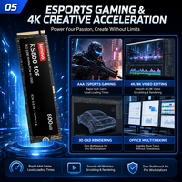 Disque SSD interne Lenovo LS800 40E PCIe Gen4 M.2 NVMe 256 Go 512 Go 1 To 2 To 5300 Mo/s 3D NAND pour studio photo professionnel