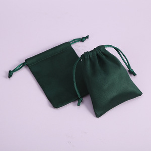 Dark Green Velvet <b>Drawstring</b> <b>Pouches</b> Rectangular Jewelry Storage Bags For Rings Mobile Phones Gift Packaging Suede Flat Bottom - Product Image 3