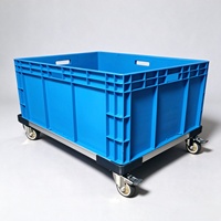 Grande caisse en plastique longue et empilable pour poissons, fruits de mer, agriculture, avec poignée, pour la logistique industrielle, conforme aux normes européennes
