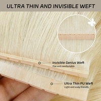 Extensions de cheveux européennes vierges OVO Invisible PU Butterfly Genius Weft, cheveux humains véritables, micro-perles, sans couture, faites à la main, en PU.
