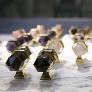 Brass Handle and <strong>Knob</strong> for Drawers C-1576 Hexagonal <strong>Crystal</strong> Wholesale New Product Luxury Natural for <strong>Cabinet</strong> Modern - Product Image 6