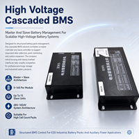 BMS Inteligente de Alto Voltaje con Pantalla LCD de 4.3 Pulgadas, 96S EC-HV-MC1+EC-HV-SC5, para Paquetes de Baterías de Litio con CAN RS485