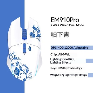 Souris sans fil <span class=keywords><strong>Darou</strong></span> EM910pro pour jeux électroniques, ordinateur portable, bureau, rechargeable, rétroéclairage RVB, 7 boutons, ergonomique, interface USB - Product Image 5