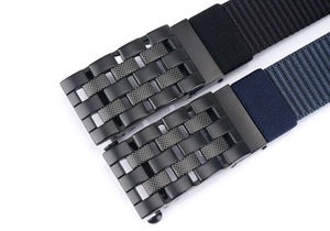 图伦尼龙织带制造商耐用可调节网格自动合金扣品牌腰带 - Product Image 5