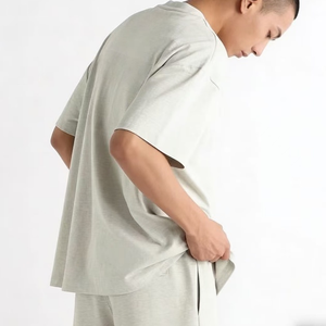 T-shirt ODM di Qualità con Spalle Cadenti, T-shirt Premium 100% Cotone Oversize da Uomo, T-shirt Bianca Semplice con LOGO 1.1 di Qualità - Product Image 3
