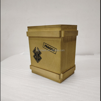 Cetak kustom Logo kecil pengiriman kayu lapis kotak peti kayu miniatur pengiriman wadah hadiah kotak penyimpanan Mini untuk dijual