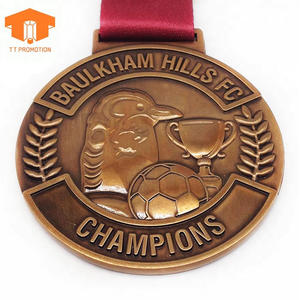 Hochwertiger Hersteller Metall Kupfer beschichtet Gold Doppel Logo Schule Teilnahme Sport Display Benutzer definierte 2D Lanyard Medaille - Product Image 3