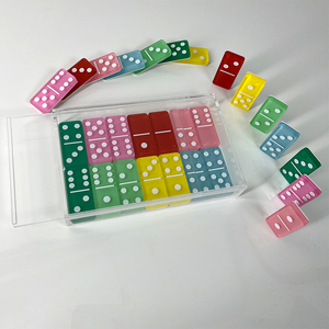 Jeu éducatif de luxe jeu de société <span class=keywords><strong>Domino</strong></span> personnalisé Logo impression acrylique dominos blocs Double Six dominos - Product Image 2