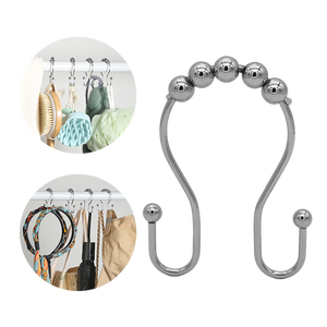 Modern Design Stainless Steel Rustproof Shower <b>Curtain</b> <b>Rings</b> Double Sided Hooks - Product Image 1