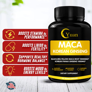 Vente chaude de compléments alimentaires naturels de haute qualité Marque privée Résistance maximale Capsules de <span class=keywords><strong>ginseng</strong></span> Super Man Maca - Product Image 5