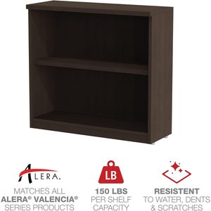 Librería de 2 estantes serie Alera Valencia ALEVA633032ES Espresso-31.75 pulgadas. X 14 pulgadas X 29.5 Pulgadas - Product Image 5