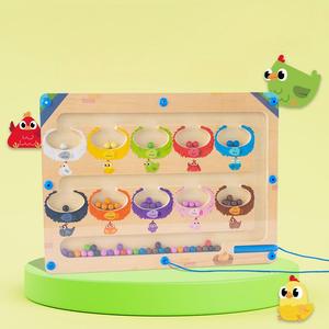 Juguetes Montessori, <span class=keywords><strong>Juego</strong></span> de Laberinto de Reconocimiento de Números y Letras de Doble Cara, Tablero de Clasificación de Colores y Conteo, Juguetes de Madera para Niños - Product Image 3