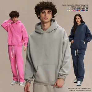 Felpa con Cappuccio Essentials da Uomo Stock <span class=keywords><strong>X</strong></span> Top Autunnale Stampa Ecologica Vestibilità Regolare Floccaggio Colore Avorio Scuro in Cotone - Product Image 2