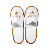 Chaussons jetables en velours corail blanc de luxe pour hôtel, spa et invités, personnalisables avec logo OEM pour équipements hôteliers