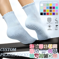 Chaussettes de yoga antidérapantes en coton avec logo de marque, pour Pilates, sport et ballet, personnalisables, par le fabricant