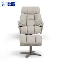 MANWAH CHEERS Nouveau canapé de luxe en cuir véritable Fauteuil inclinable pivotant électrique Canapé avec pouf et chargeur USB