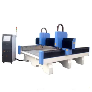 Supercnc 3D gravür heykel kesme için yüksek kalite 1825 çift kafa cnc router makine taş