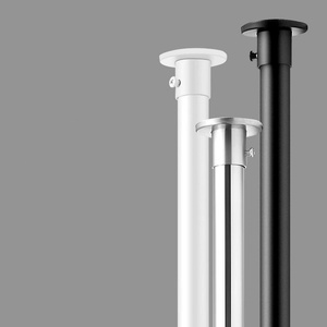Barra telescópica perforada de acero inoxidable para colgar cortinas de baño y ropa, diseño moderno desmontable para montaje en puerta - Product Image 2