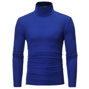 Nuevas Camisetas de Moda de Poliéster de Color Sólido con Logo Personalizado para Hombre de Corte Slim y Cuello de Tortuga - Product Image 6