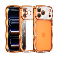 Coque de protection instantanée effet diamant plaqué vague pour iPhone 17 Air 16 15 14 13 ProMax, étui brillant en TPU cristal 16 Plus