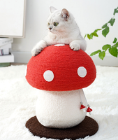 Prêt à expédier : Griffoir pour chat en forme de champignon, en sisal, sans perte de fibres, écologique, robuste, style japonais mignon, arbre à chat pour chatons