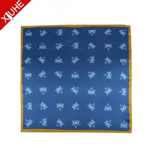 네이비 블루 숄 동물 패턴 디지털 인쇄 스카프 사용자 정의 스퀘어 여성 실크 스카프