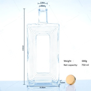 <span class=keywords><strong>Prix</strong></span> usine vente en <span class=keywords><strong>vrac</strong></span> 700ml Transparent grande bouteille en verre de silex vide bouchon d'étanchéité pour liqueur vin whisky vodka tequila - Product Image 5