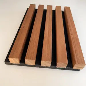 oak timber wooden slat with PET felt panel for acoustic wall panel