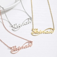 Collier personnalisé avec nom infini Yibao OEM/ODM, collier avec plaque nominative en acier inoxydable 18K, collier avec pendentif significatif pour elle